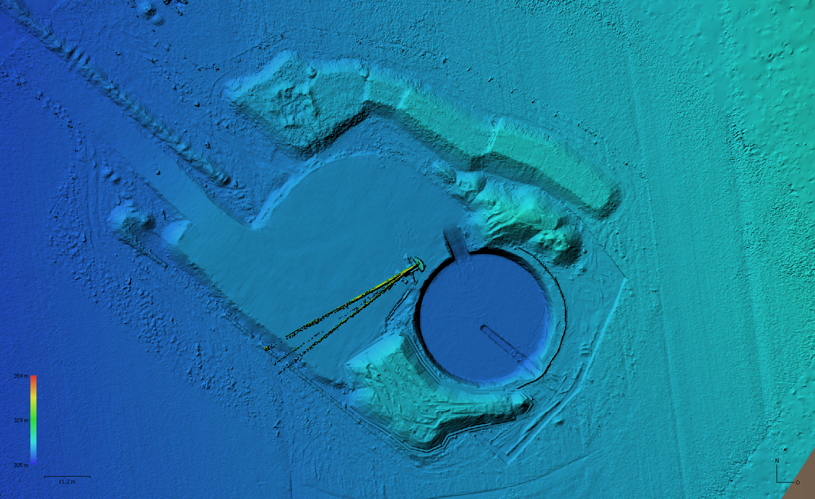 Digitales H&ouml;henmodell mit Farbcodierung